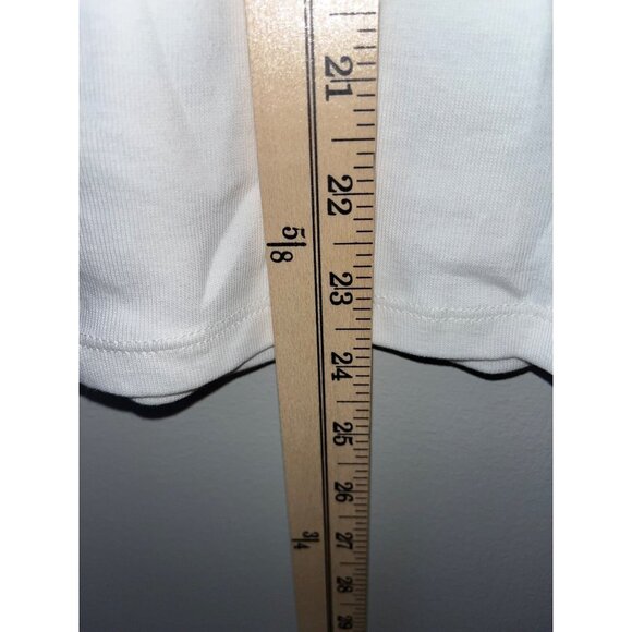 Rafaella Womens White 3/4 Sleeve Top With Gold Zipper Small - Picture 3 of 10